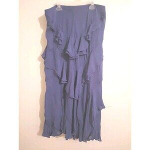 Anthropologie Purple Ruffle Tiered Maxi Skirt – Size 16 – NWT, Zip Closure